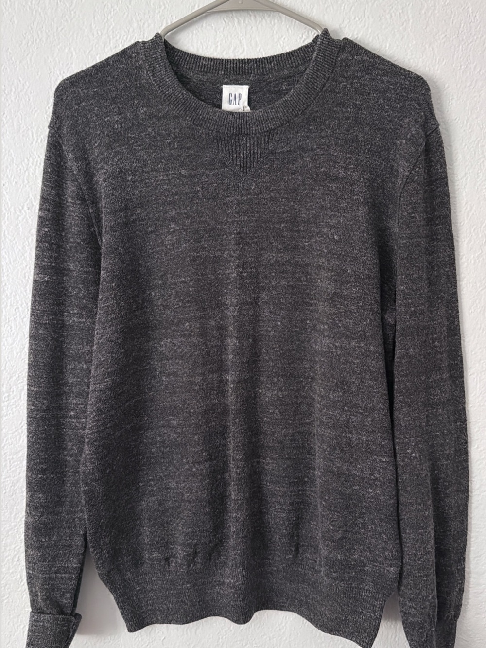 GAP Men's Marled Charcoal Crewneck Sweater